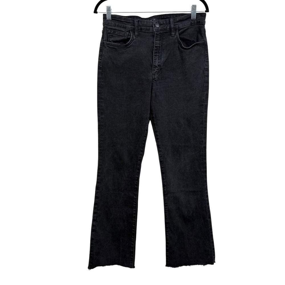 Joe's Women Denim Jeans Hi Rise Stretch Bootcut Frayed Raw Hem Black Wash Sz 30*